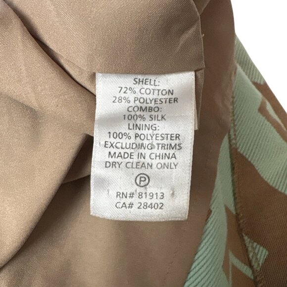 Plenty by Tracy Reese Geo Print Cocktail Dress Brown Seafoam Mint Green Size 10 - Picture 8 of 9